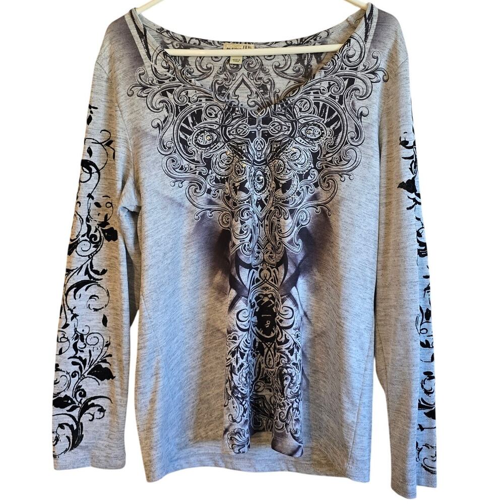One world bling long sleeve shirt size XL